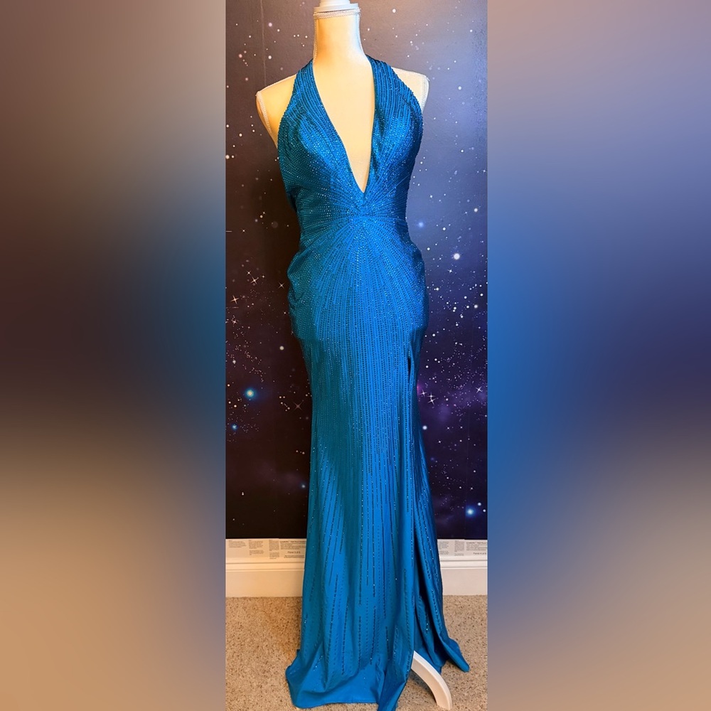 Sherri Hill Vibrant Blue Maxi Dress